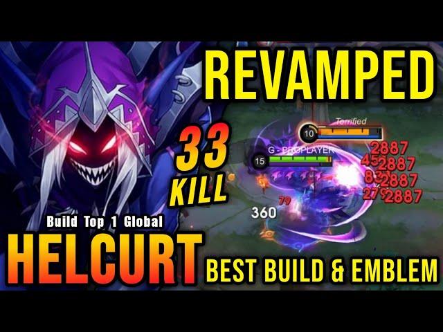 BACK TO META!! 33 Kills Helcurt Revamp Best Build and Emblem!! - Build Top 1 Global Helcurt ~ MLBB