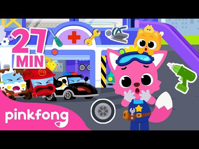 Ouch! Police car is hurt | Car Hospital | Cars Rescue Song | Pinkfong Car Story