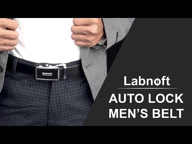 Labnoft Men's Leather Auto-lock Belt