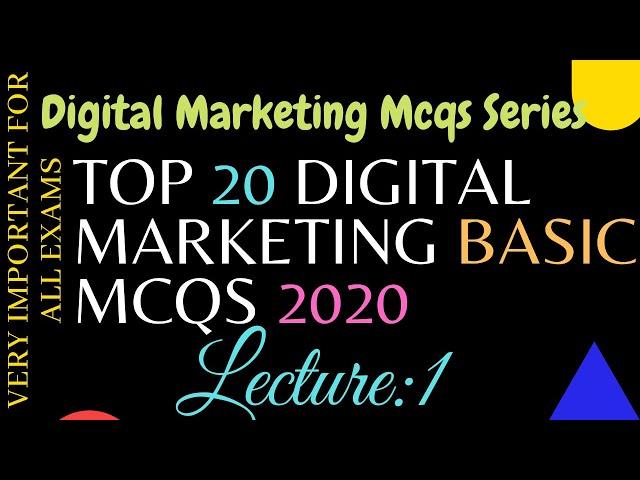 Top 20 Digital Marketing Basic MCQs 2020|Pranshi Verma