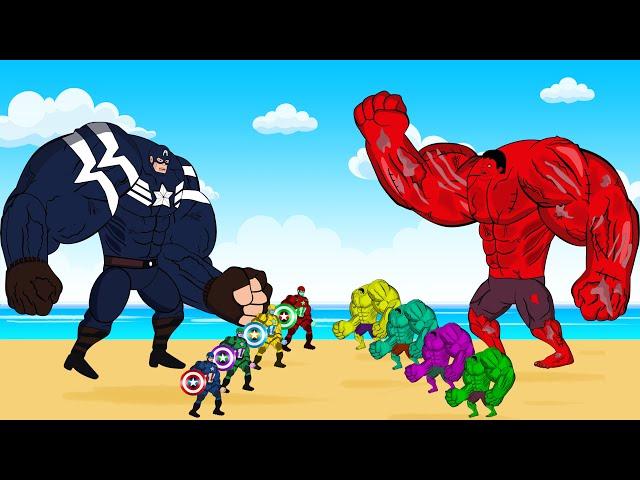 Evolution of RED HULK Vs Evolution of CAPTAIN AMERICA : Who Will Win? | SUPER HEROES MOVIE ANIMATION