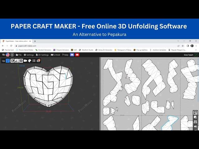 Paper Craft Maker Free 3D Unfolding Online Software | Pepakura Alternative | Low Poly Template