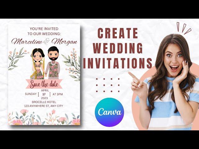 How To Create Wedding Invitations On Canva | 5 Minutes Design Challege | Step by Step Tutorial