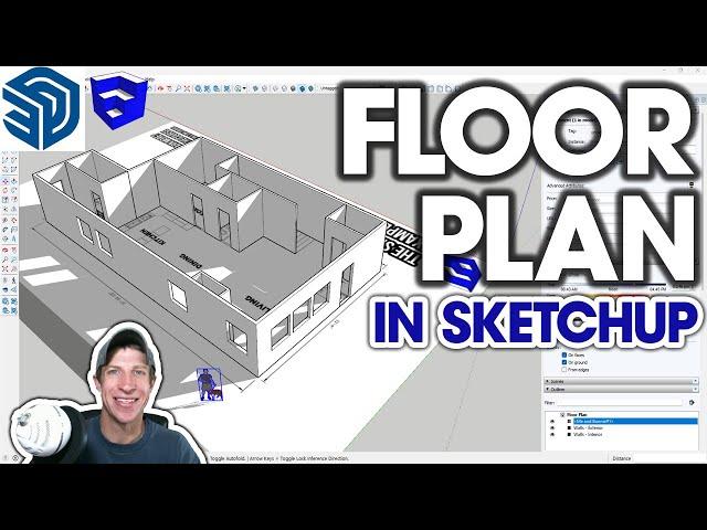 Getting Started with SketchUp Pro for Beginners 5 - FLOOR PLAN!