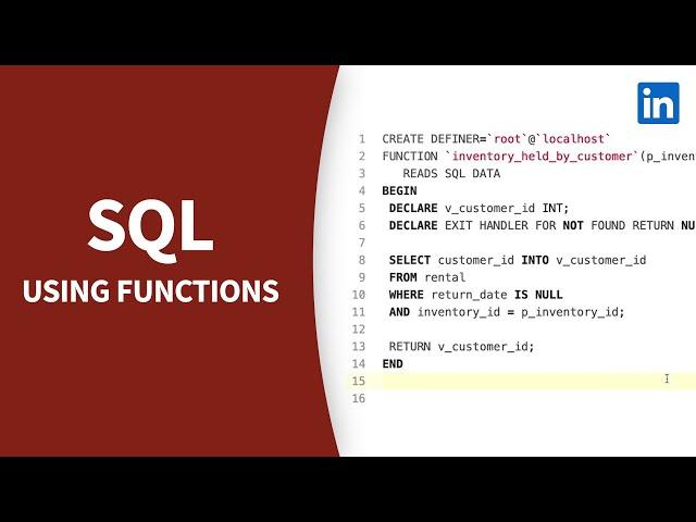 SQL Tutorial - Using functions