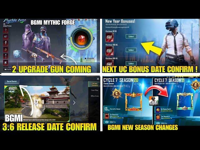 FINALLY  BGMI 3.6 UPDATE RELEASE DATE CONFIRM | BGMI NEXT MYTHIC FORGE UPGRADE GUN | BGMI UPDATE