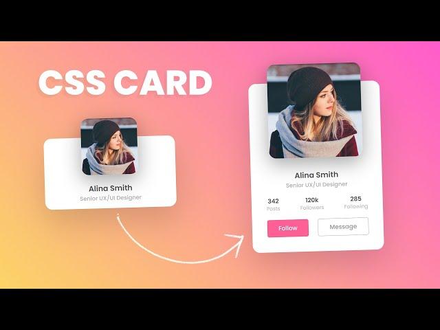 Animated Profile Card UI Design using Html & CSS @OnlineTutorialsYT | CSS Card Hover Effects