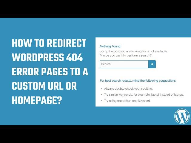 How to redirect WordPress 404 error pages to a custom URL or Homepage? | No Plugins #WordPress 62