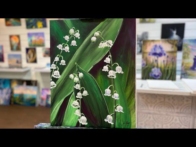 How To Paint LILY OF THE VALLEY FLOWERS #acrylic #painting #tutorial