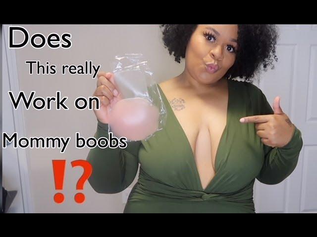 Sticky Bra Does It  Really Work On big Tatas mommy Boobs? coverlift demo review