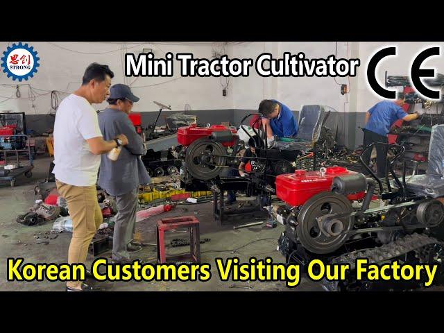 Korean Customers Visit Our Mini Tractor Rotary Tiller Factory