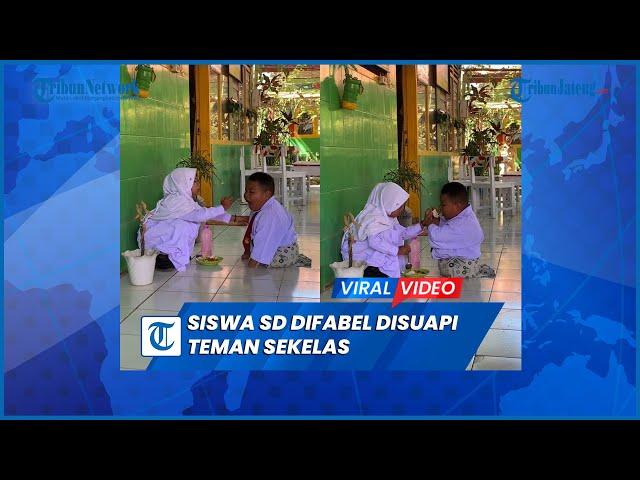 Momen Haru Siswa SD Difabel Disuapi Teman Sekelas, Cita-cita Jadi Guru