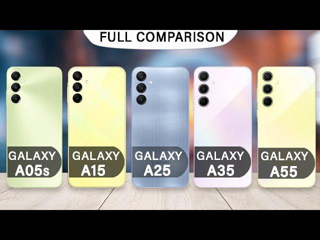 Samsung Galaxy A05s Vs Galaxy A15 Vs Galaxy A25 Vs Galaxy A35 Vs Galaxy A55 Specs Review