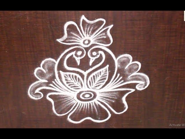 Very Creative & Simple Kolam /  rangoli Design without using Dots || maitrin 2018