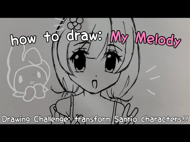 How to draw: My Melody Anime Girl | step by step | anime drawing tutorial