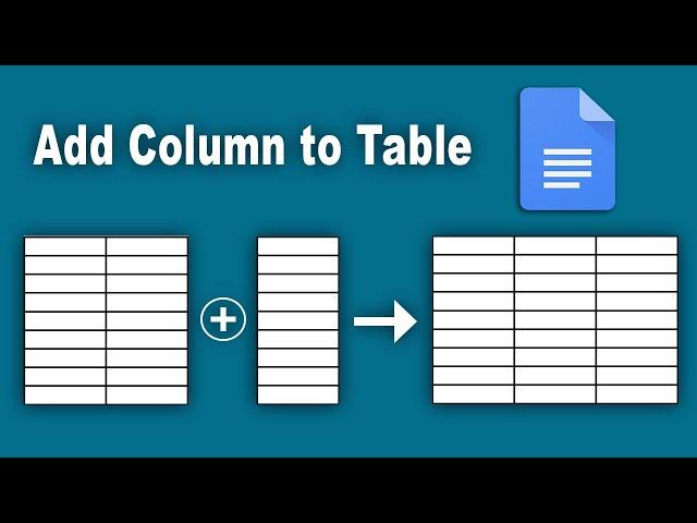 How to add a column to a table in google docs document