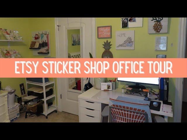 Etsy Sticker Shop Office Tour 2021 | Sticker Shop Organization | Small Business Office Tour