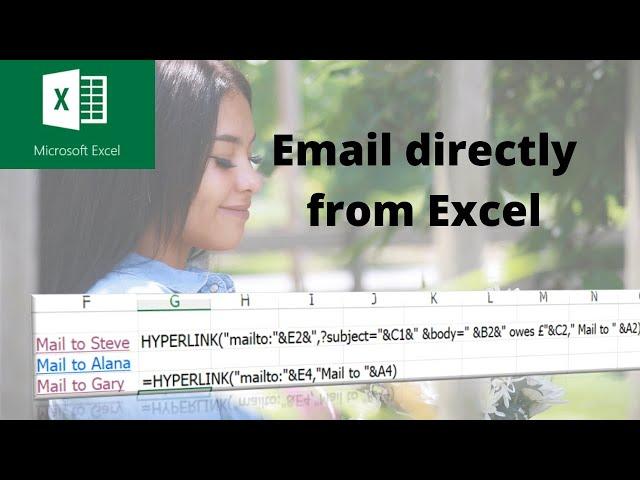 How to Email directly from Excel adding subject and body text.