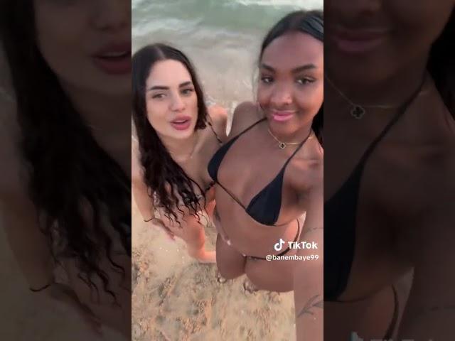 Two Caribbean women modeling bikinis #asmr #trending #fashion #bikini