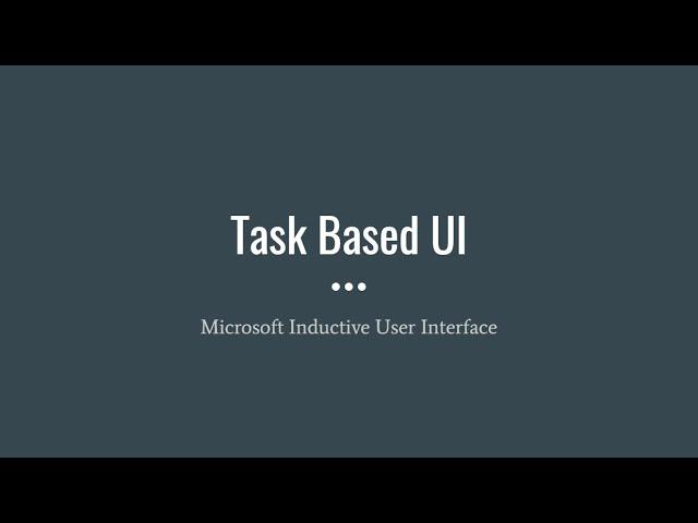 Task Based UI