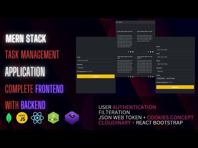 MERN Stack Project: Build a Full Stack Task Management Webapp with React, Node, MongoDB, Express