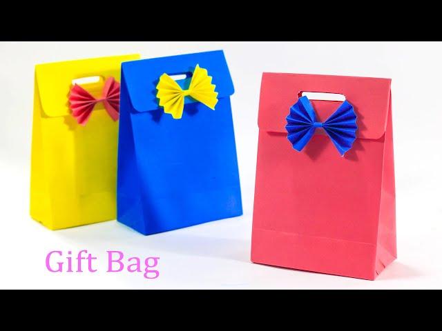 DIY - Origami paper gift bag tutorial - Paper bag with handle