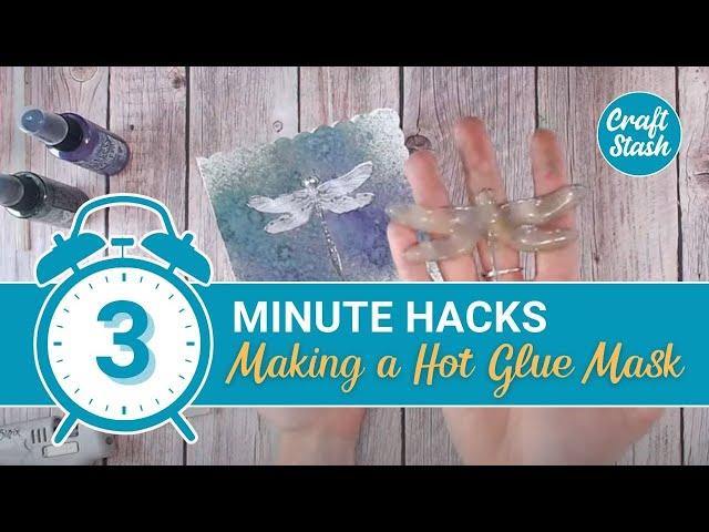 3 Minute Card Making Hack - Making a Hot Glue Mask for Stamps