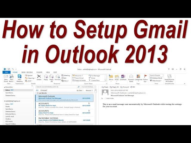 How to Setup Gmail in Outlook 2013