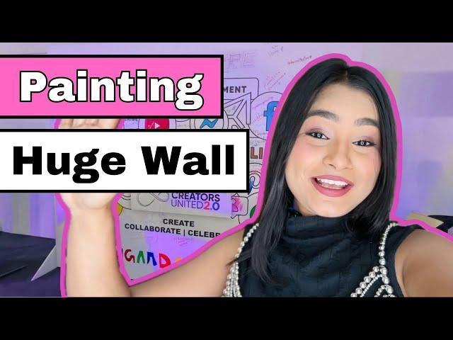 Painted a Huge Wall  #crafteraditi #youtubepartner #wallpainting #creatorsunited @CrafterAditi