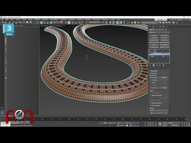 3DS Max Copy Instance Reference Procedural Train Track