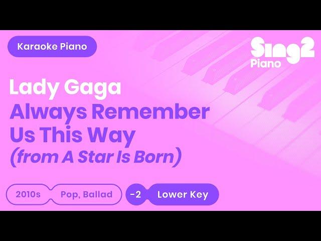 Lady Gaga - Always Remember Us This Way (Lower Key) Piano Karaoke