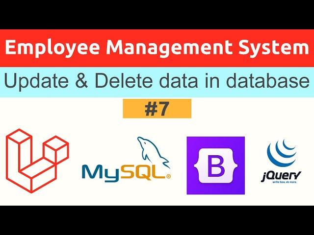 Update and delete data in database | Employee Record Management System | Laravel Tutorial