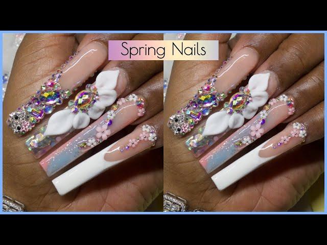 COME DO EASTER NAILS WITH ME|SPRING ACRYLIC NAILS