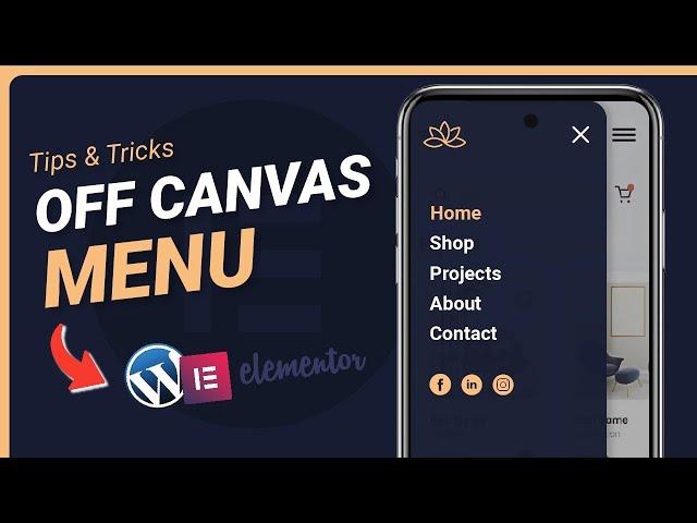 Create an off canvas menu in Elementor pro | Elementor tutorial