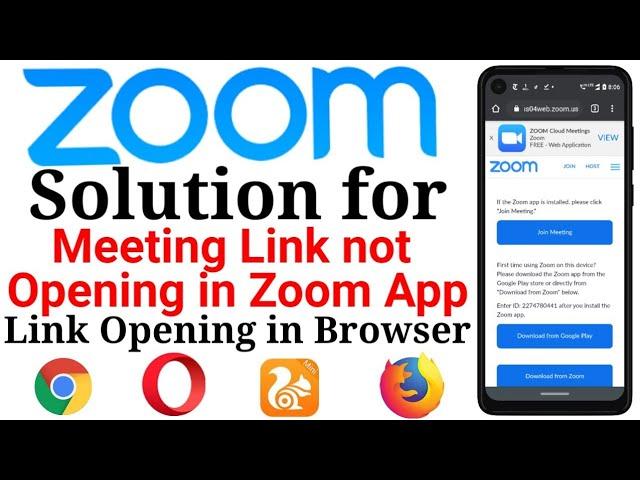 Solution for Zoom Meeting Link not Opening in Zoom Mobile App