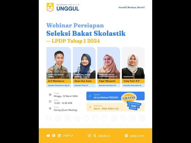 Webinar Persiapan Seleksi Bakat Skolastik - LPDP Tahap 1 2024