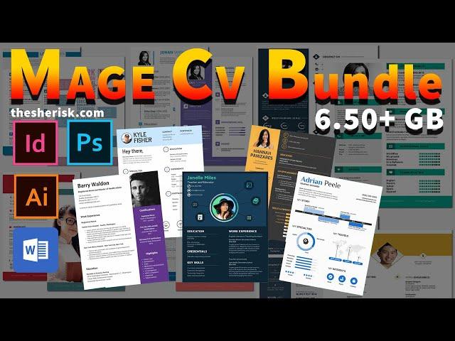 CV Resume Mega Bundle Download In PSD DOCX Files |Sheri Sk| |CV Resume Templates Download|