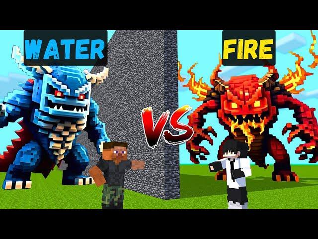 FIRE VS WATER MOB BATTLE in Minecraft