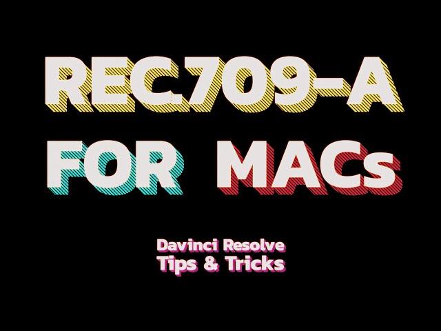 REC.709-A in Davinci Resolve