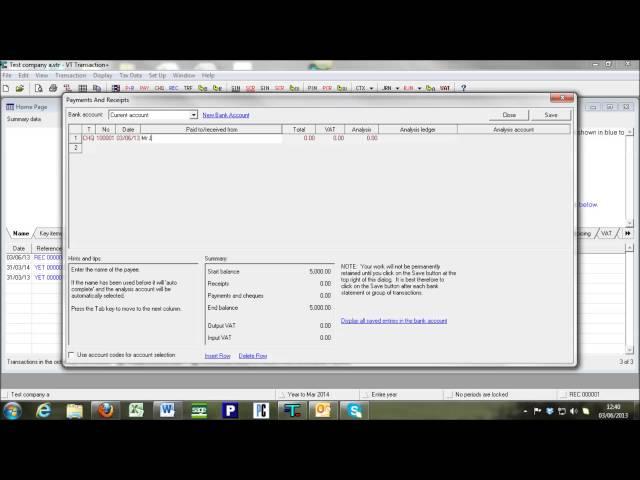 Tutorial 2 - Posting receipts + payment onto VT Transaction + www.jacksonwalker.co.uk