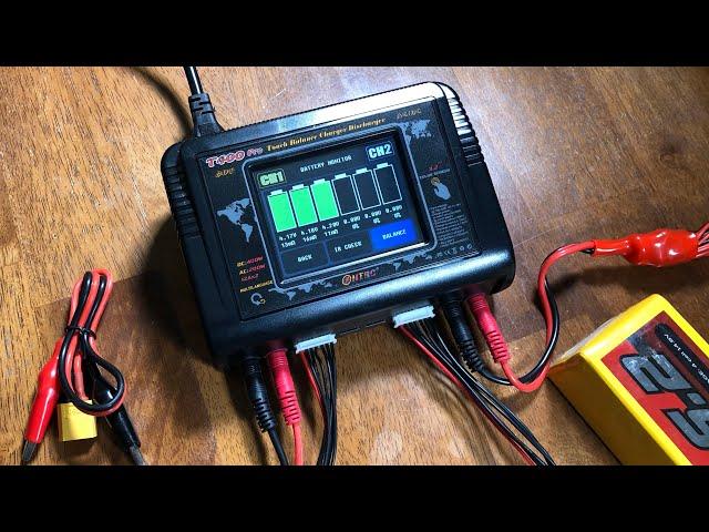 HTRC T400 Pro Touch Screen Dual High Precision Battery Charger 1-6S  AC DC 12A SMART