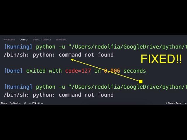 PYTHON How to fix zsh command not found PYTHON error in VS CODE