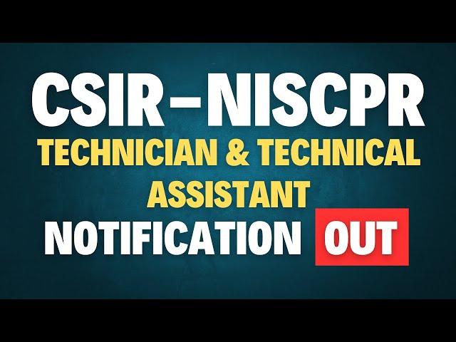 CSIR NIScPR Recruitment 2025 | Eligibility | Age Limit