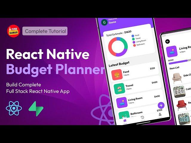 Full Stack React Native App | React Native Budget Planner App |  | Expo, Supabase, Kinde