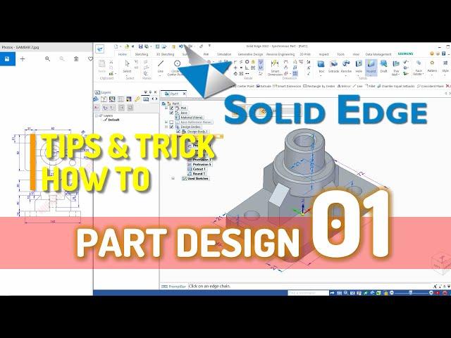 Solid Edge 2022 Basic Part Design Tutorial For Beginner