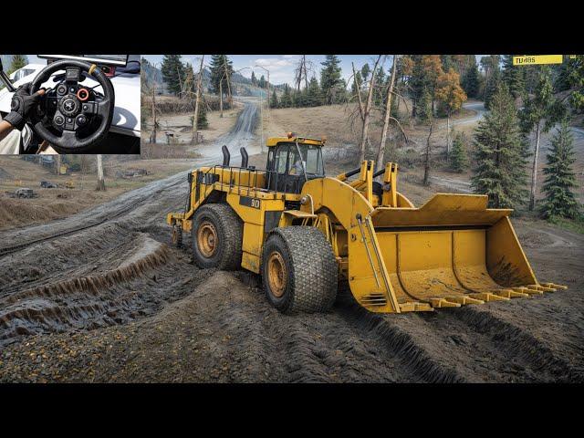 Caterpillar 993K - Driving Through Forest And Deep Muddy Road | SnowRunner | Logitech G29 Gameplay