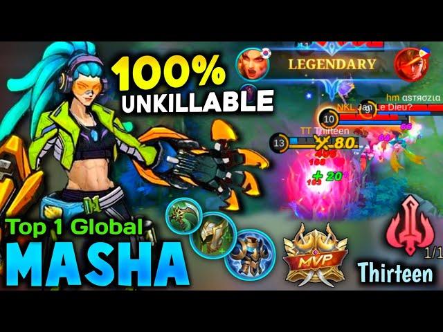 Top 1 Global Masha 100% Unkillable Gameplay Masha Best Hybrid Build + Emblem set 2022 • MLBB 2022