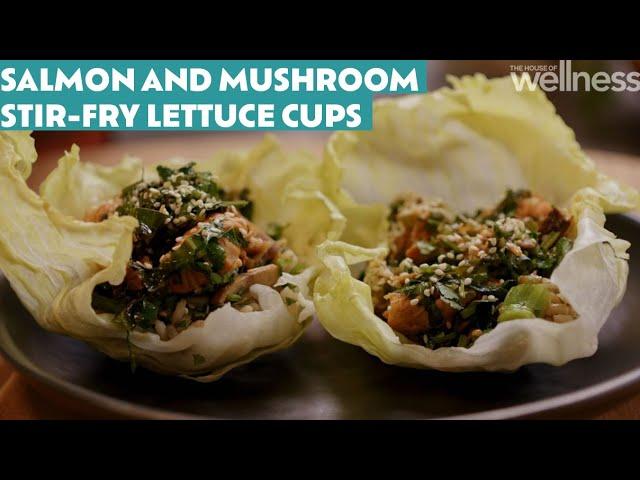 Zoe’s chilli salmon and mushroom stir-fry lettuce cups