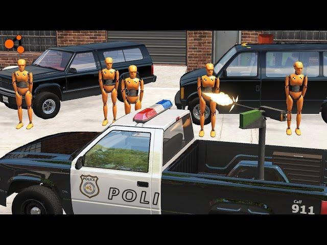 Beamng Drive - Police Chase Machine Gun vs Bandits