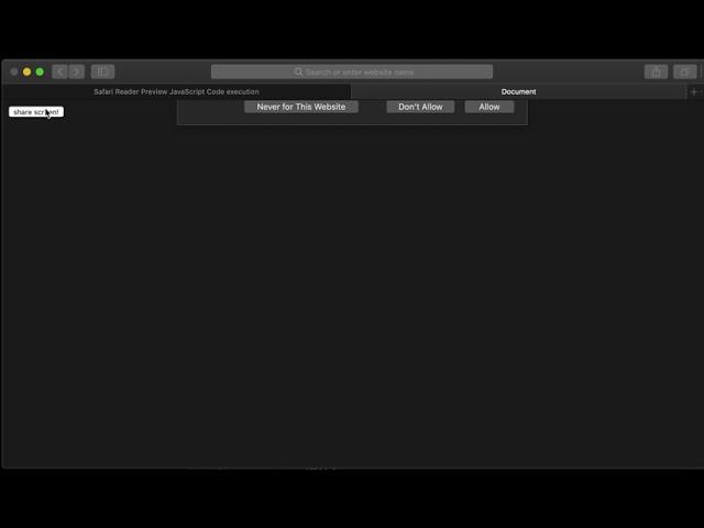 Safari reader screen-sharing permission bypass